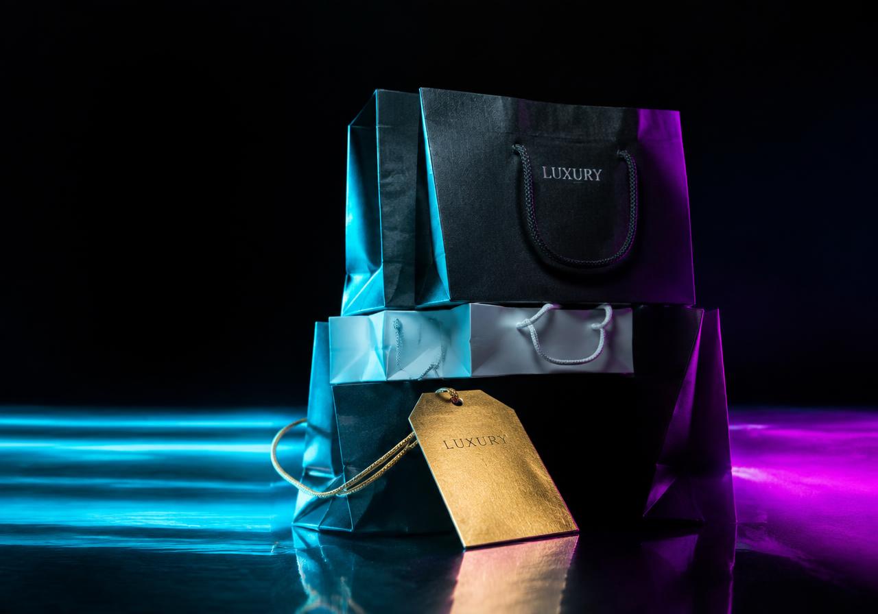 Sacs shopping premium et étiquette prix
